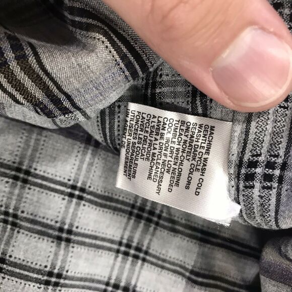 Tommy Bahama Mens Large Button Up Grey Checkered Shirt Tencel Lyocel Guys - Picture 6 of 9